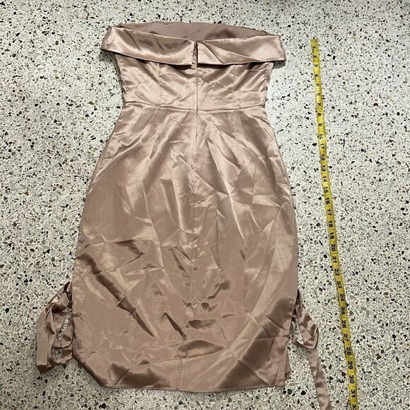 NBD champagne satin strapless mini dress small s back zip lined Revolve - Picture 4 of 5